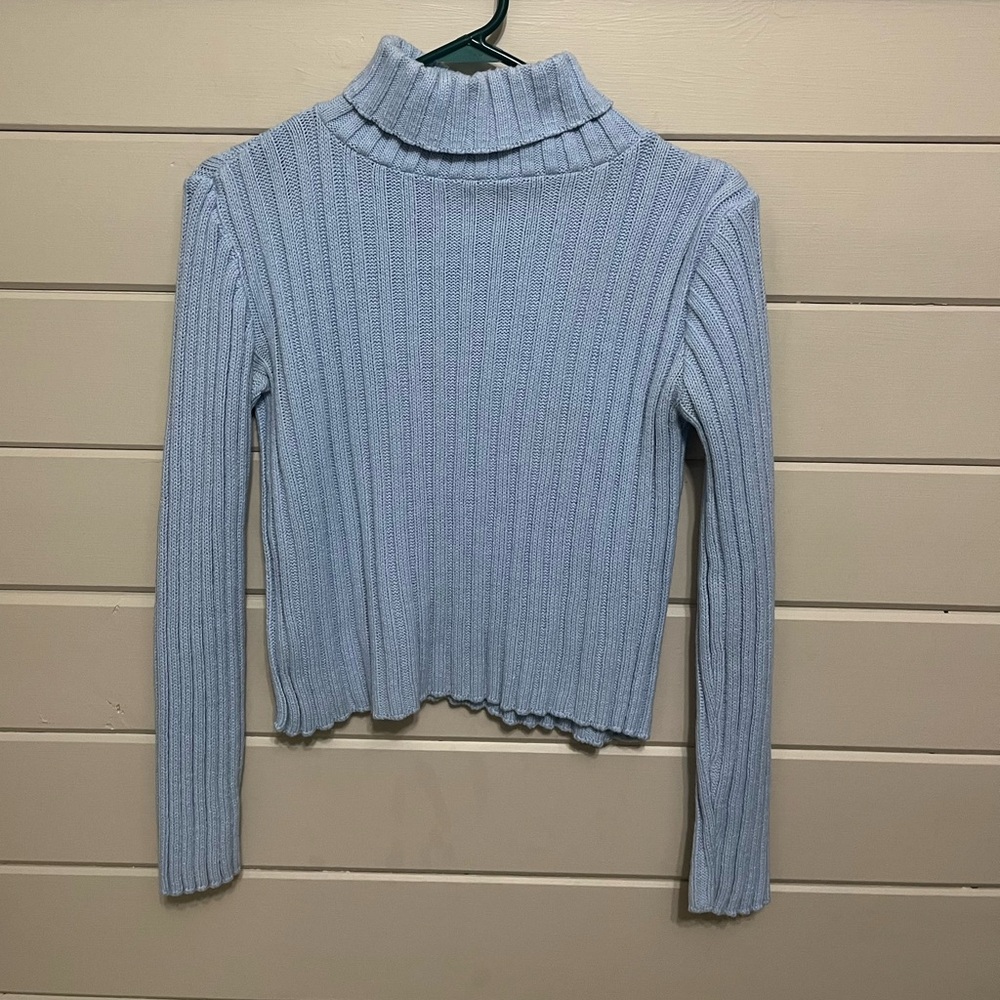 Light Blue Turtleneck Sweater